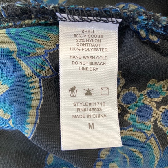 W5 | Anthropologie Floral Sheer Velvet Top - Picture 6 of 6